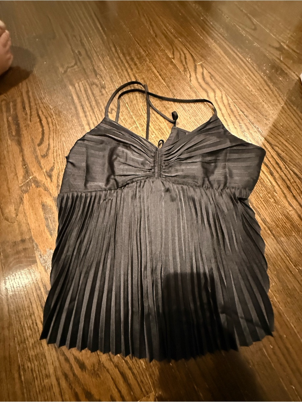 Banana Republic Black Pleated Spaghetti Strap Camisole